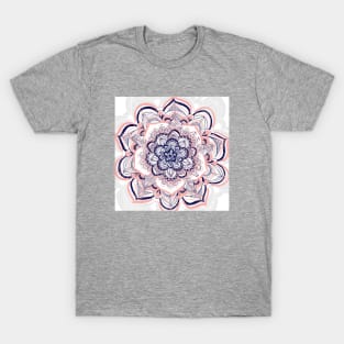 Woven Dream - Pink, Navy & White Mandala Mask T-Shirt